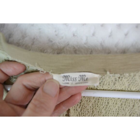 Miss Me Women's Large Tan V-Neck Short Sleeve Blouse - Picture 7 of 14